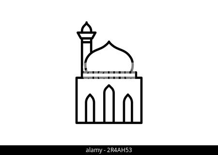 Mosque icon. Icon related to Islamic mosque. Line icon style design. Simple vector design editable Stock Vector