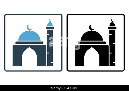Mosque icon. Icon related to Islamic mosque. Solid icon style design. Simple vector design editable Stock Vector