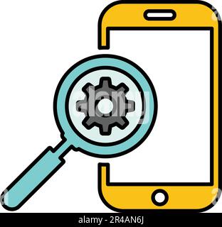 Mobile, seo, smartphone, performance icon - Beautiful vector design. Perfect use for web, print media, online design, commercial use or any kind of de Stock Vector