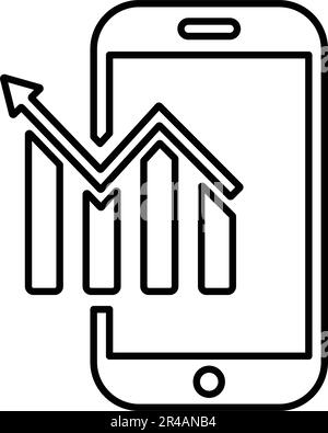 Smartphone, analysis, diagram, statistics icon - Beautiful vector design. Perfect use for web, print media, online design, commercial use or any kind Stock Vector