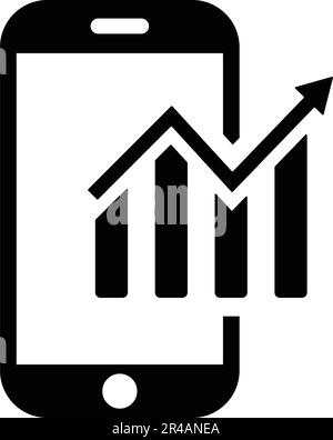 Smartphone, analysis, diagram, statistics icon - Beautiful vector design. Perfect use for web, print media, online design, commercial use or any kind Stock Vector