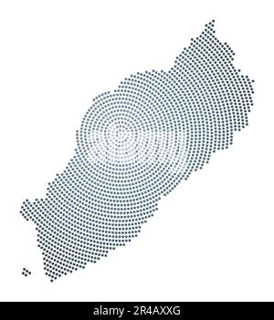 Itsukushima dotted map. Digital style shape of Itsukushima. Tech icon of the island with gradiented dots. Trendy vector illustration. Stock Vector