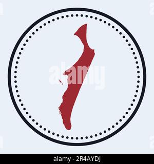 Fraser Island round stamp. Round logo with map and title. Stylish minimal Fraser Island badge with map. Vector illustration. Stock Vector