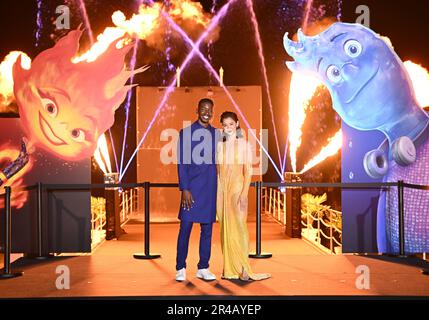 Cannes, France. 27th May, 2023. Cannes, France. May 26th, 2023 Mamoudou Athie and Leah Lewis attending the photocall for Elemental during the 76th Cannes Film Festival in Cannes, France, part of the 76th Cannes Film Festival. Credit: Doug Peters/Alamy Live News Stock Photo