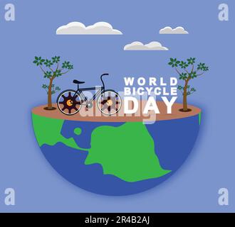 World Bicycle Day Illustration Design Stock Vector