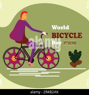 World Bicycle Day Illustration Design Stock Vector
