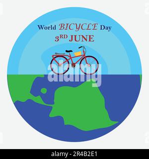World Bicycle Day Illustration Design Stock Vector
