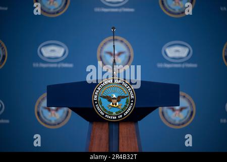 Deputy Pentagon Press Secretary Sabrina Singh speaks during a briefing ...