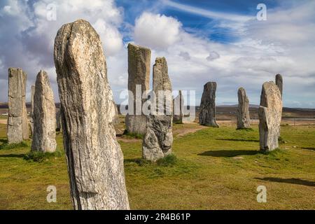 Callanish Stones Megalithic Formation, Neolithic Standing Stones of Callanish, Isle of Lewis, Outer Hebrides, Scotland, UK Stock Photo