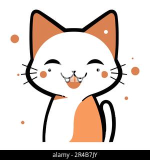 A cute doodle cartoon character of an angry cat isolated on a white  background Stock Vector Image & Art - Alamy