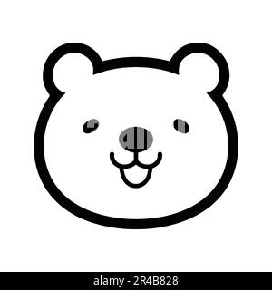 Hand Drawn cute bear in doodle style isolated on background Stock Vector