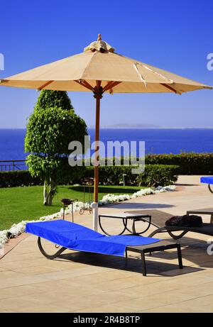 View from touristic resort at the sea in Egypt Stock Photo