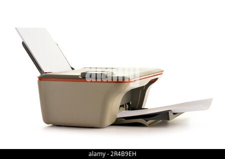 Computer printer isolated on white background Stock Photo