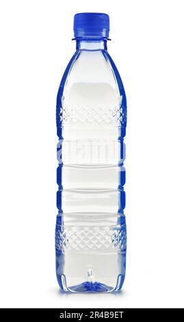Polycarbonate plastic bottle of mineral water isolated on white background Stock Photo