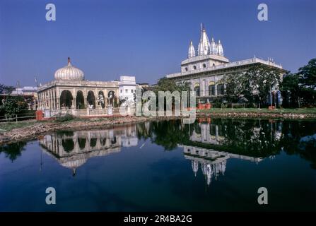 Parshwanath Jain temple with reflection in Kolkata or Calcutta, West Bengal, India, Asia Stock Photo