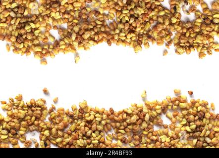 Buckwheat tea texture isolated on white background Stock Photo