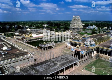 Nataraja temple aerial ; Chidambaram ; Tamil Nadu ; India Stock Photo ...