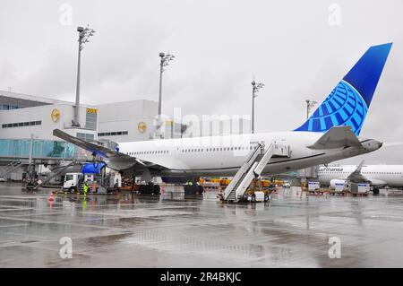 Aviation, Airport, Munich, Apron, Gates, Aircraft, Operations Stock Photo