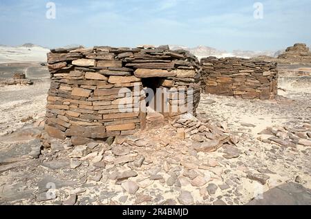 Nawamis, prehistoric, 5000 to 6000 years old, stone building, prehistoric stone buildings, dry masonry, grave, round grave, tombs, round graves Stock Photo