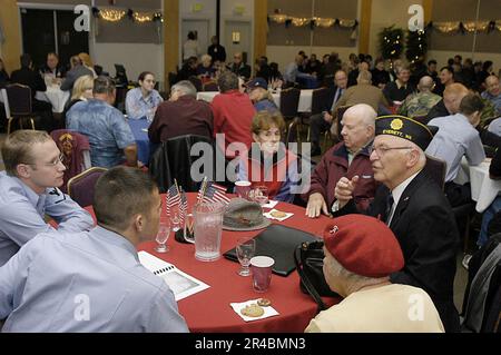 US Navy  Over 100 veterans from all branches of the U.S. Military attend a Veterans Day Social on board Naval Station Everett, Wash. Stock Photo