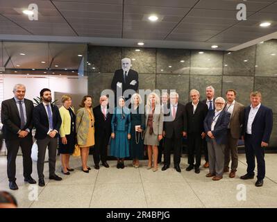 European Parliament, Brussels, Belgium 24/05/2023 – Maryam Rajavi, the president-elect of the National Council of Resistance of Iran, welcomed from ME Stock Photo