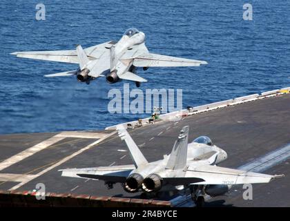 US Navy  An F-14D Tomcat assigned to the. Stock Photo