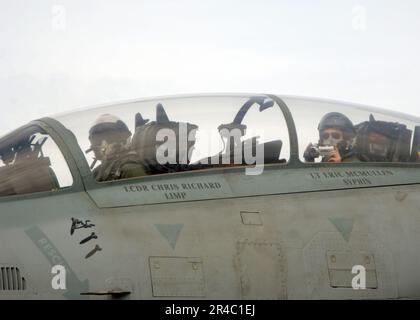 US Navy  Pilots of an F-14D Tomcat assigned to the. Stock Photo