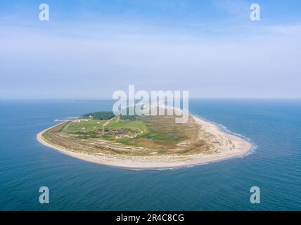 Aerial view of the Fort Morgan peninsula on the Alabama Gulf Coast Stock Photo