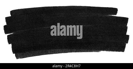 Black marker paint texture. Stroke isolated on white background Stock Photo