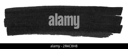 Stroke of black marker paint texture isolated on white background Stock Photo