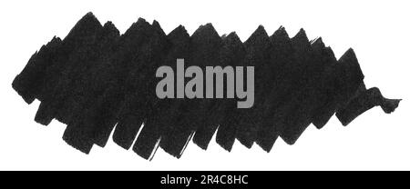 Black marker paint texture. Stroke isolated on white background Stock Photo