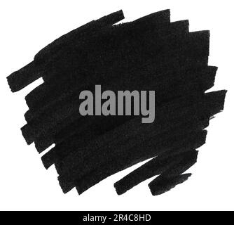 Black marker paint texture. Stroke isolated on white background Stock Photo