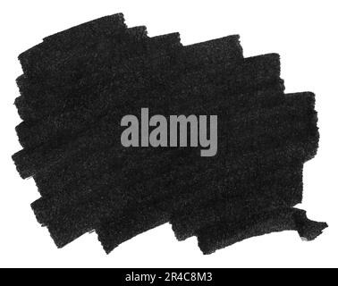 Black marker paint texture. Stroke isolated on white background Stock Photo