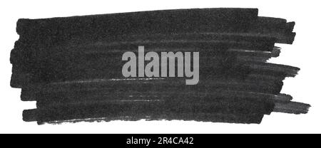 Black marker paint texture. Stroke isolated on white background Stock Photo
