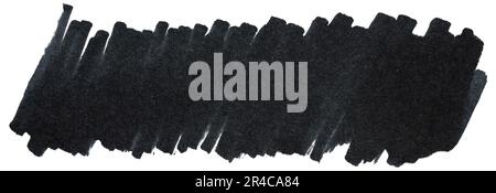 Black marker paint texture. Stroke isolated on white background Stock Photo
