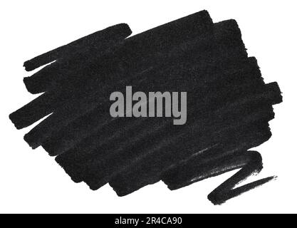 Black marker paint texture. Stroke isolated on white background Stock Photo