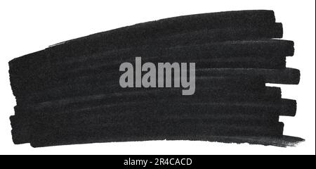 Black marker paint texture. Strokes isolated on white background Stock Photo