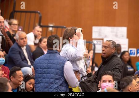 New York, New York, USA. 26th May, 2023. (NEW) Alexandria Ocasio-Cortez Town Hall. May 26, 2023, New York, New York, USA: (Credit Image: © M10s/TheNEWS2 via ZUMA Press Wire) EDITORIAL USAGE ONLY! Not for Commercial USAGE! Credit: ZUMA Press, Inc./Alamy Live News Stock Photo