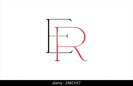 ER RE E R Initials logo design Stock Vector