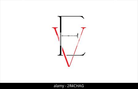 EV VE E V Initials logo design Stock Vector