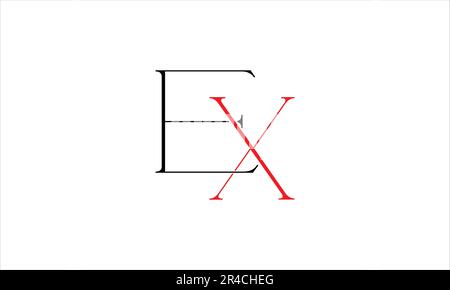 EX XE E X Initials logo design Stock Vector