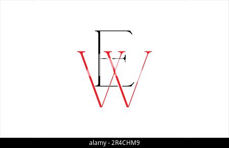 EW WE E W Initials logo design Stock Vector
