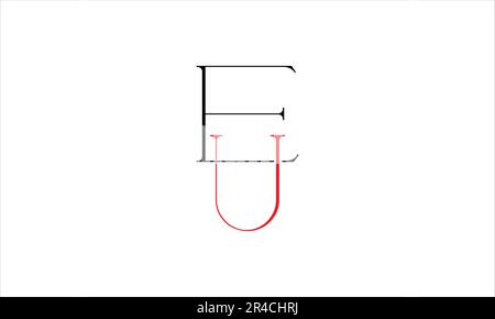 EU UE E U Initials logo design Stock Vector