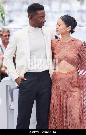 Cannes, France. 27th May, 2023. Mamoudou Athie and Leah Lewis attending 'Elemental' photocall at the 76th annual Cannes film festival at Palais des Festivals on May 27, 2023 in Cannes, France. Photo by David Boyer/ABACAPRESS.COM Credit: Abaca Press/Alamy Live News Stock Photo