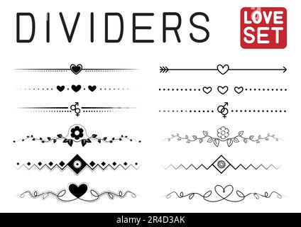 Big style set of text dividers Stock Vector
