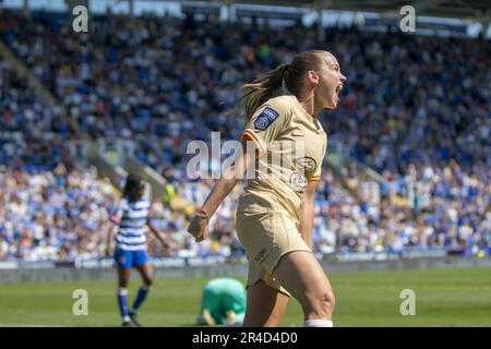 Reading, UK. 27th May, 2023. Reading, England, May 27th 2023: Guro Reiten (11 Chelsea) celebrates scoring Chelsea's 2nd during the Barclays FA Womens Super league game between Reading and Chelsea at the Select Car Leasing Stadium, Reading. (Tom Phillips/SPP) Credit: SPP Sport Press Photo. /Alamy Live News Stock Photo