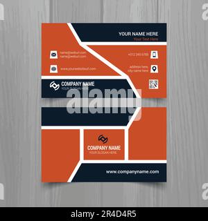 Simple business card vector template, simple clean layout design template Stock Vector