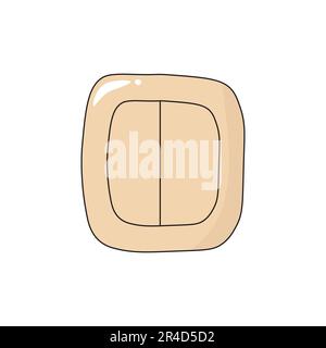 Cartoon flat illustration of light switch on and off. Electricity concept for isolated icons. Stock Vector