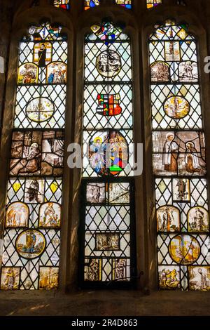Flodden Window Medieval stained glass, St. Leonard`s Church, Bledington ...