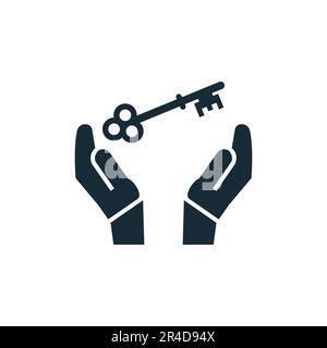 Hand and Key Icon Design Template Elements Stock Vector